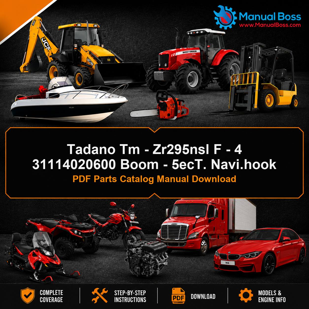 Tadano Tm - Zr295nsl F - 4 31114020600 Boom - 5ecT. Navi.hook PDF Parts Catalog Manual Download