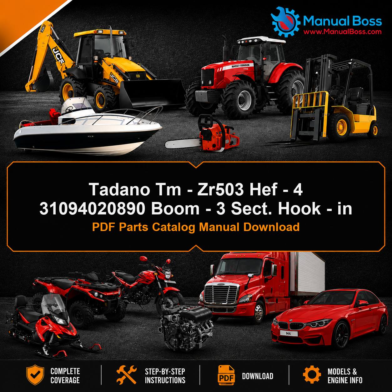 Tadano Tm - Zr503 Hef - 4 31094020890 Boom - 3 Sect. Hook - in PDF Parts Catalog Manual Download