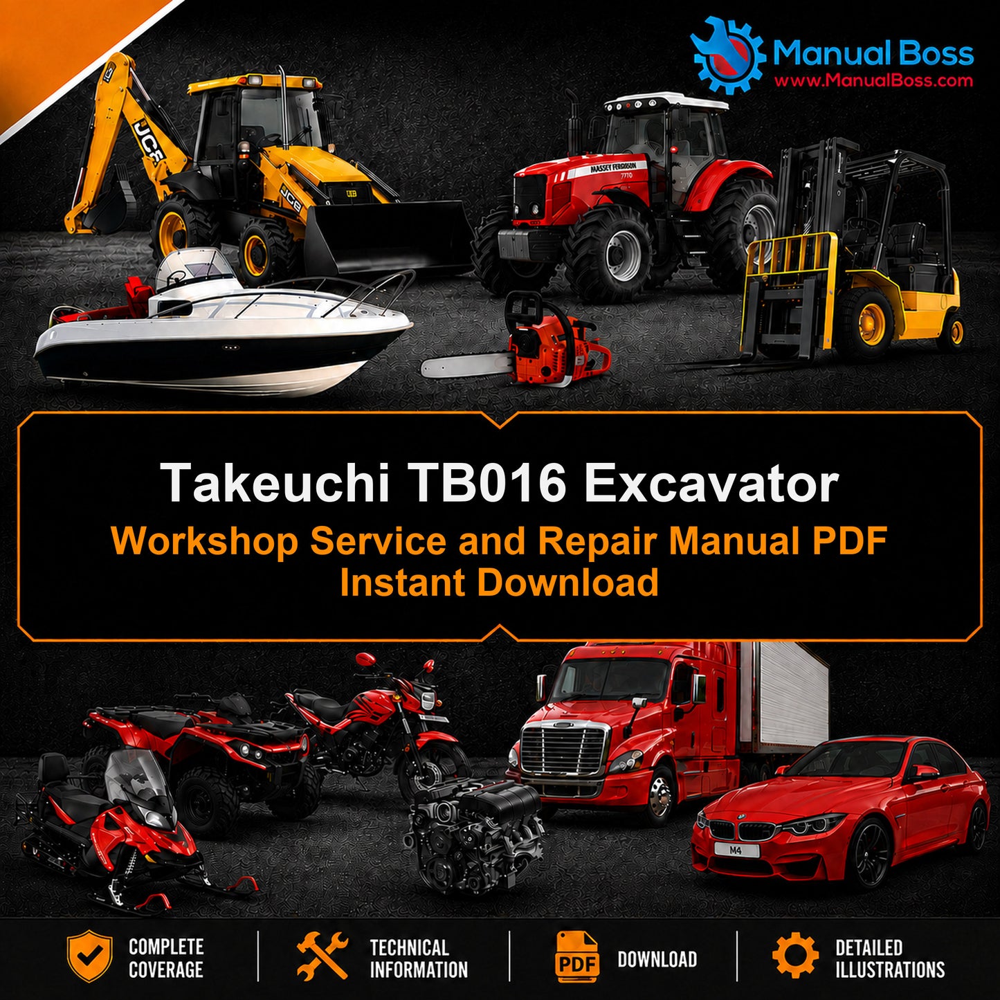 Takeuchi TB016 Excavator Workshop Service and Repair Manual PDF Instant Download