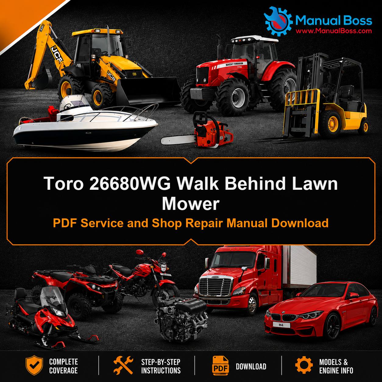 Toro 26680WG Walk Behind Lawn Mower PDF Service and Shop Repair Manual Download