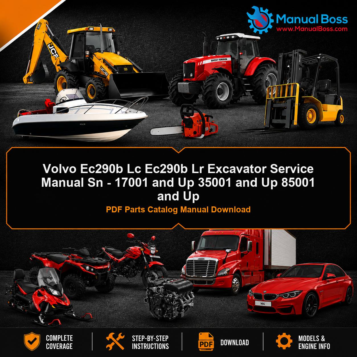 Volvo Ec290b Lc Ec290b Lr Excavator Service Manual Sn - 17001 and Up 35001 and Up 85001 and Up PDF Parts Catalog Manual Download