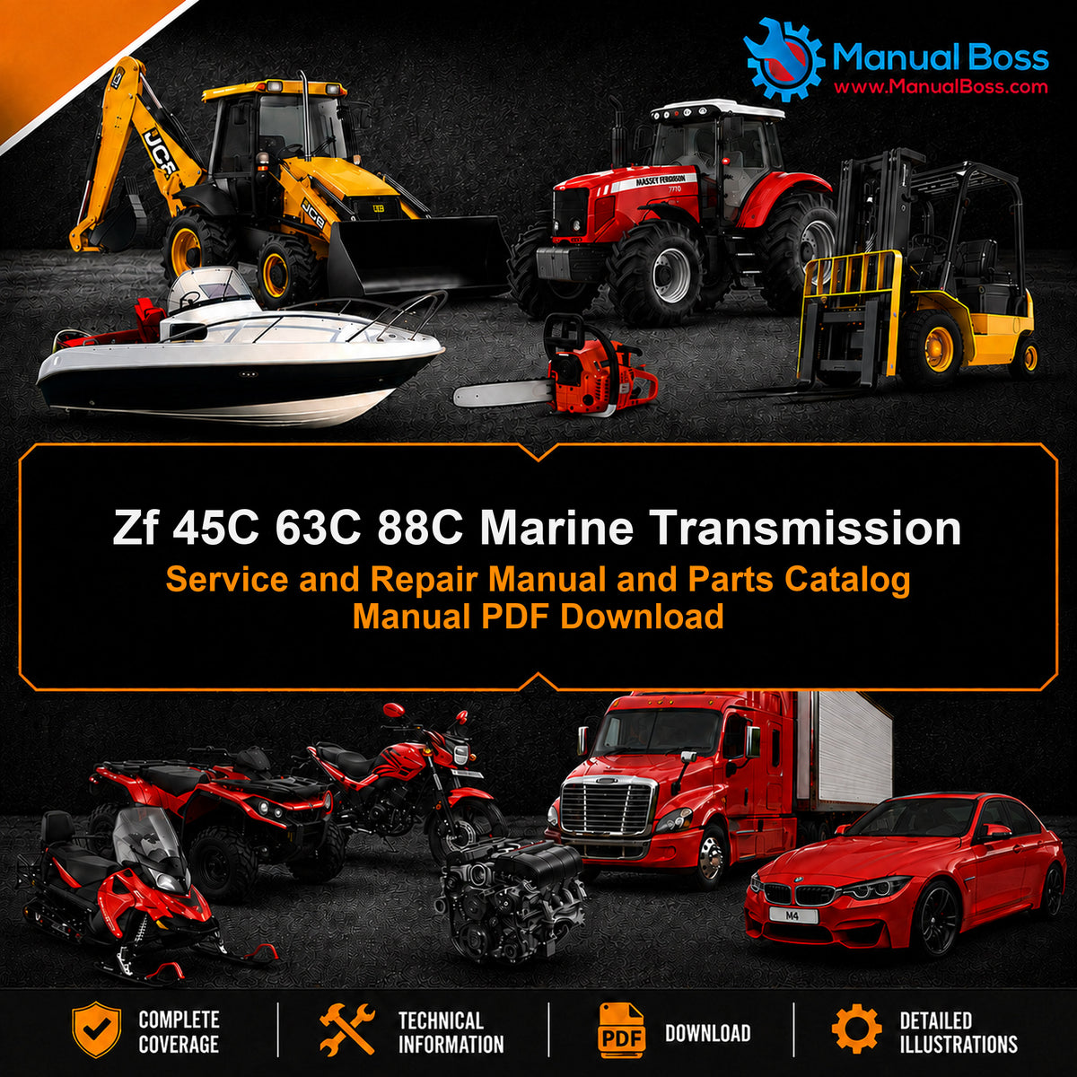 Zf 45C 63C 88C Marine Transmission Service and Repair Manual and Parts Catalog Manual PDF Download
