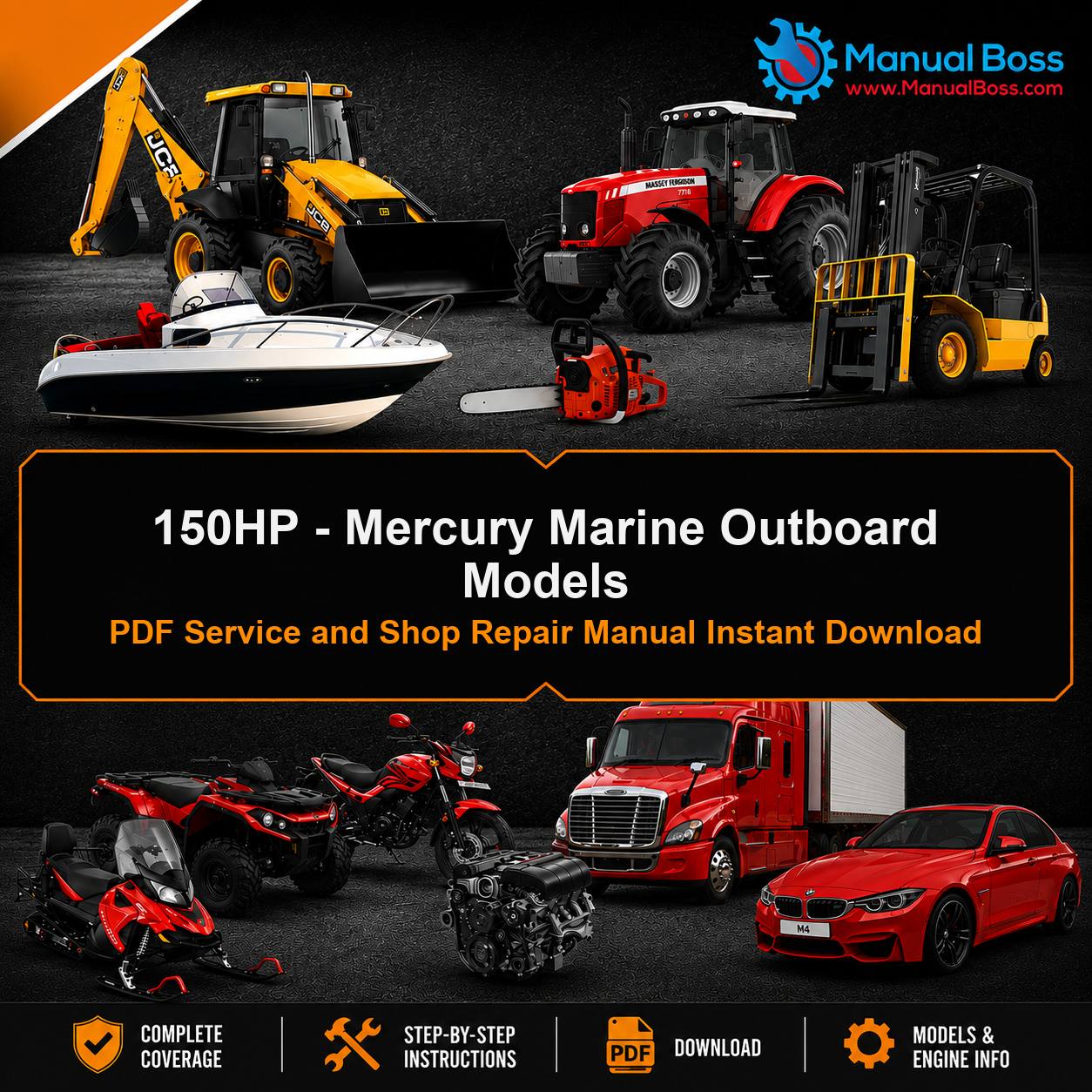 150HP - Mercury Marine Outboard Models PDF Service and Shop Repair Manual Instant Download