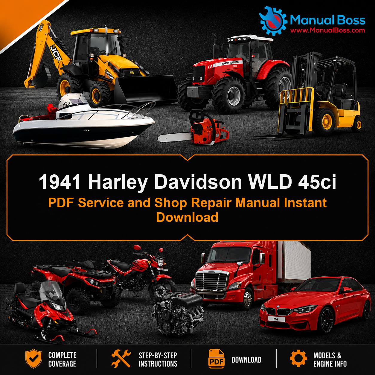 1941 Harley Davidson WLD 45ci PDF Service and Shop Repair Manual Instant Download