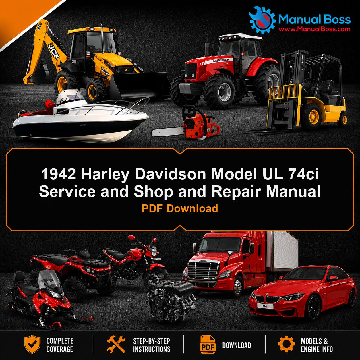 1942 Harley Davidson Model UL 74ci Service and Shop and Repair Manual PDF Download