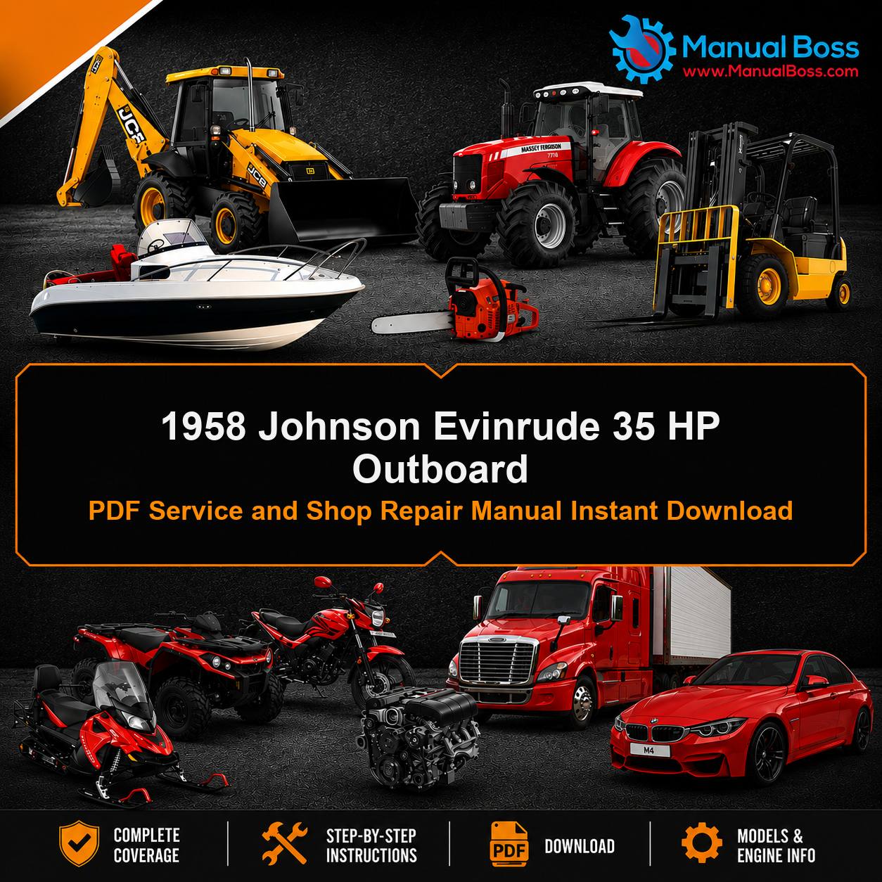 1958 Johnson Evinrude 35 HP Outboard PDF Service and Shop Repair Manual Instant Download