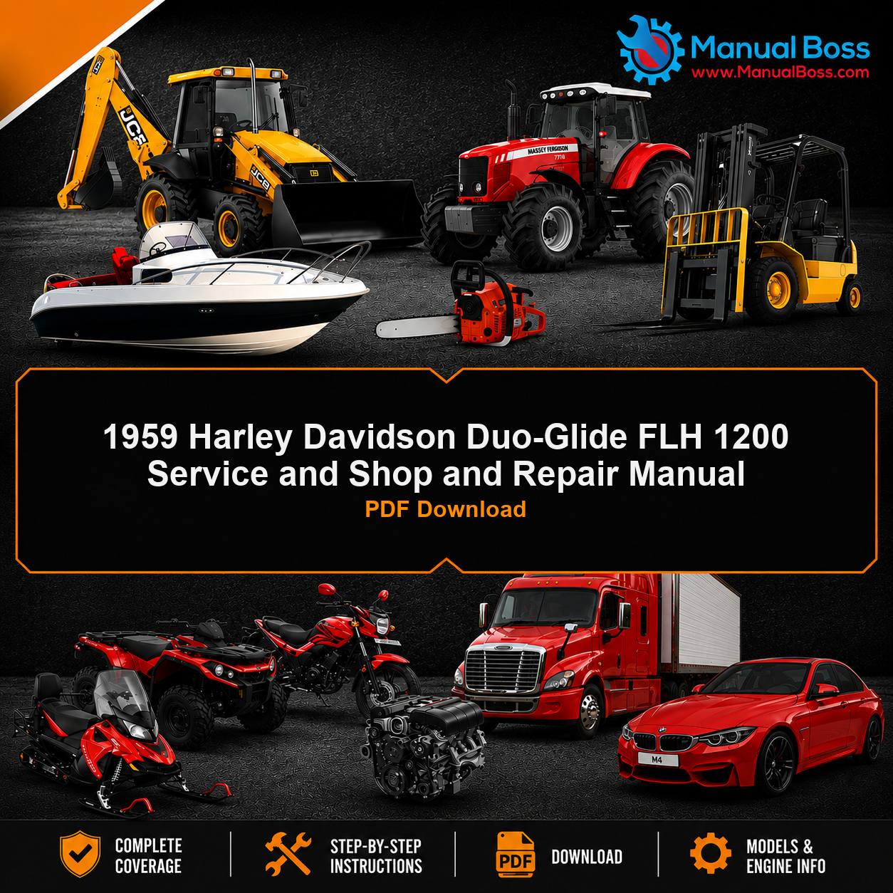 1959 Harley Davidson Duo-Glide FLH 1200 Service and Shop and Repair Manual PDF Download