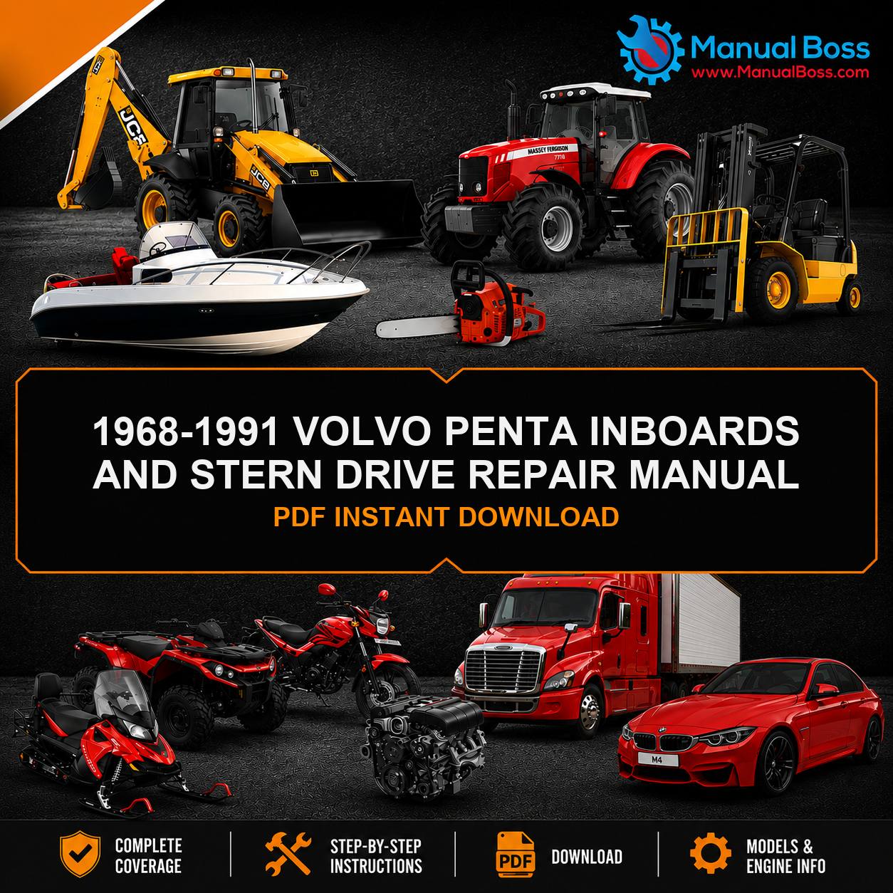 1968-1991 VOLVO PENTA INBOARDS AND STERN DRIVE REPAIR MANUAL PDF INSTANT DOWNLOAD
