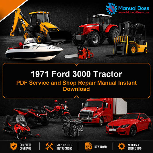 1971 Ford 3000 Tractor PDF Service and Shop Repair Manual Instant Download
