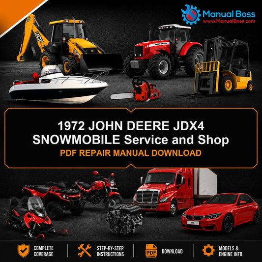 1972 JOHN DEERE JDX4 SNOWMOBILE Service and Shop PDF REPAIR MANUAL DOWNLOAD