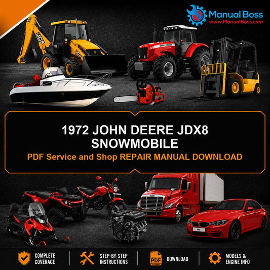 1972 JOHN DEERE JDX8 SNOWMOBILE PDF Service and Shop REPAIR MANUAL DOWNLOAD