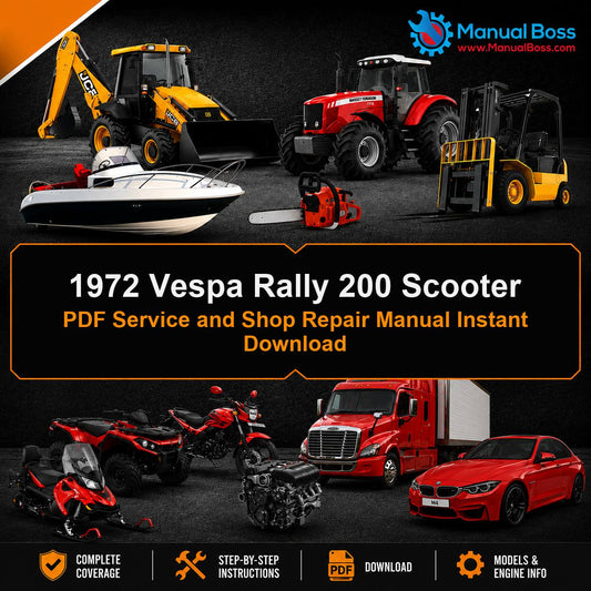 1972 Vespa Rally 200 Scooter PDF Service and Shop Repair Manual Instant Download