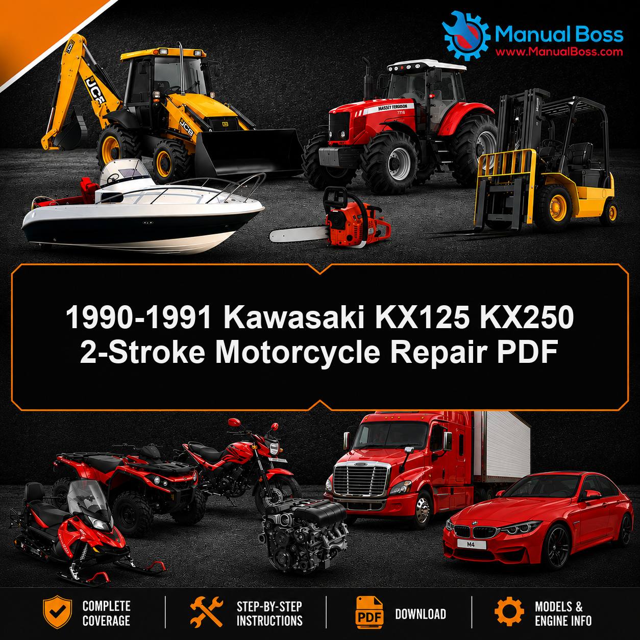 1990-1991 Kawasaki KX125 KX250 2-Stroke Motorcycle Repair PDF
