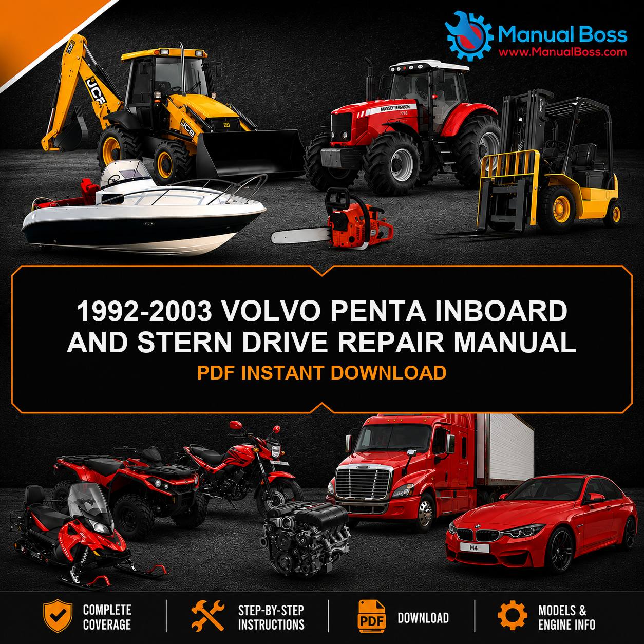1992-2003 VOLVO PENTA INBOARD AND STERN DRIVE REPAIR MANUAL PDF INSTANT DOWNLOAD