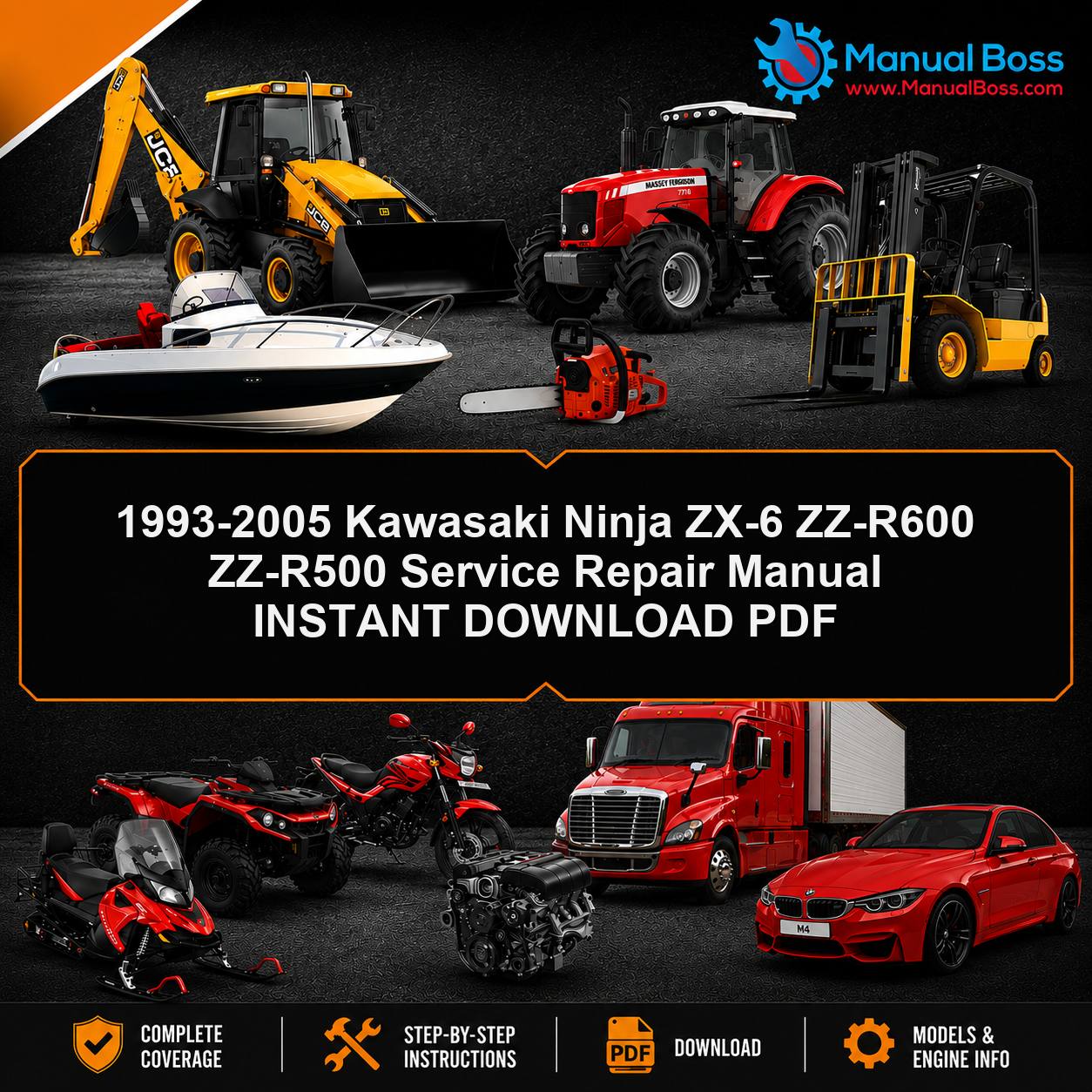 1993-2005 Kawasaki Ninja ZX-6 ZZ-R600 ZZ-R500 Service Repair Manual INSTANT DOWNLOAD PDF