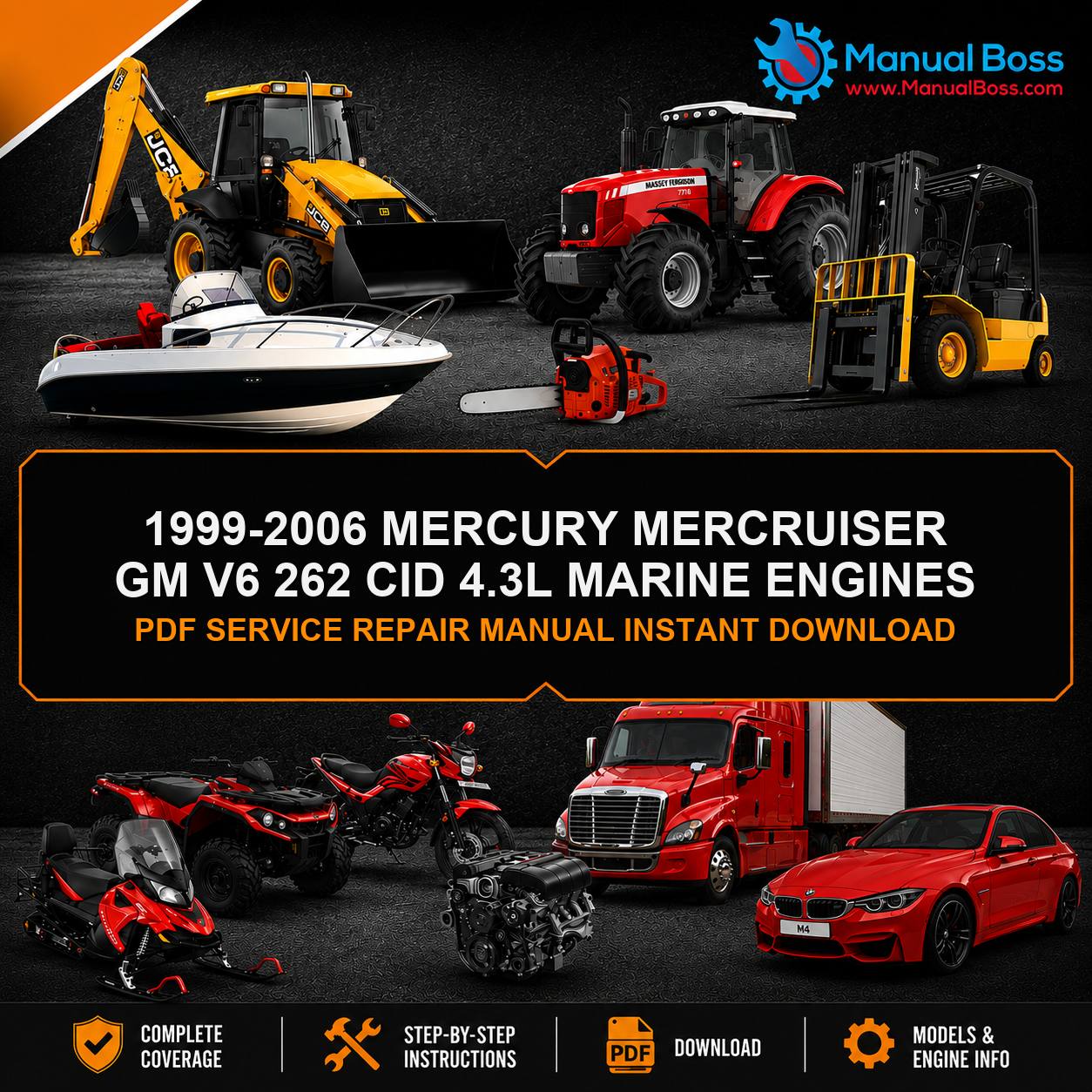 1999-2006 MERCURY MERCRUISER GM V6 262 CID 4.3L MARINE ENGINES PDF SERVICE REPAIR MANUAL INSTANT DOWNLOAD