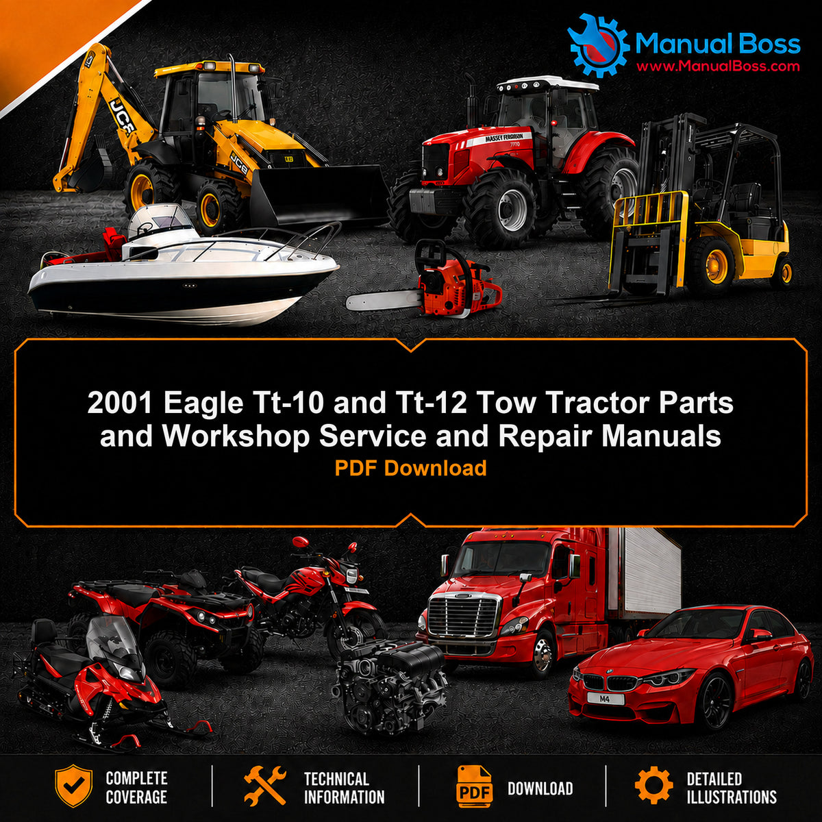 2001 Eagle Tt-10 and Tt-12 Tow Tractor Parts and Workshop Service and Repair Manuals PDF Download