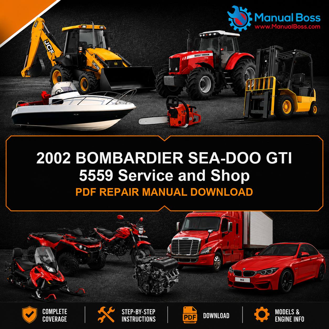 2002 BOMBARDIER SEA-DOO GTI 5559 Service and Shop PDF REPAIR MANUAL DOWNLOAD