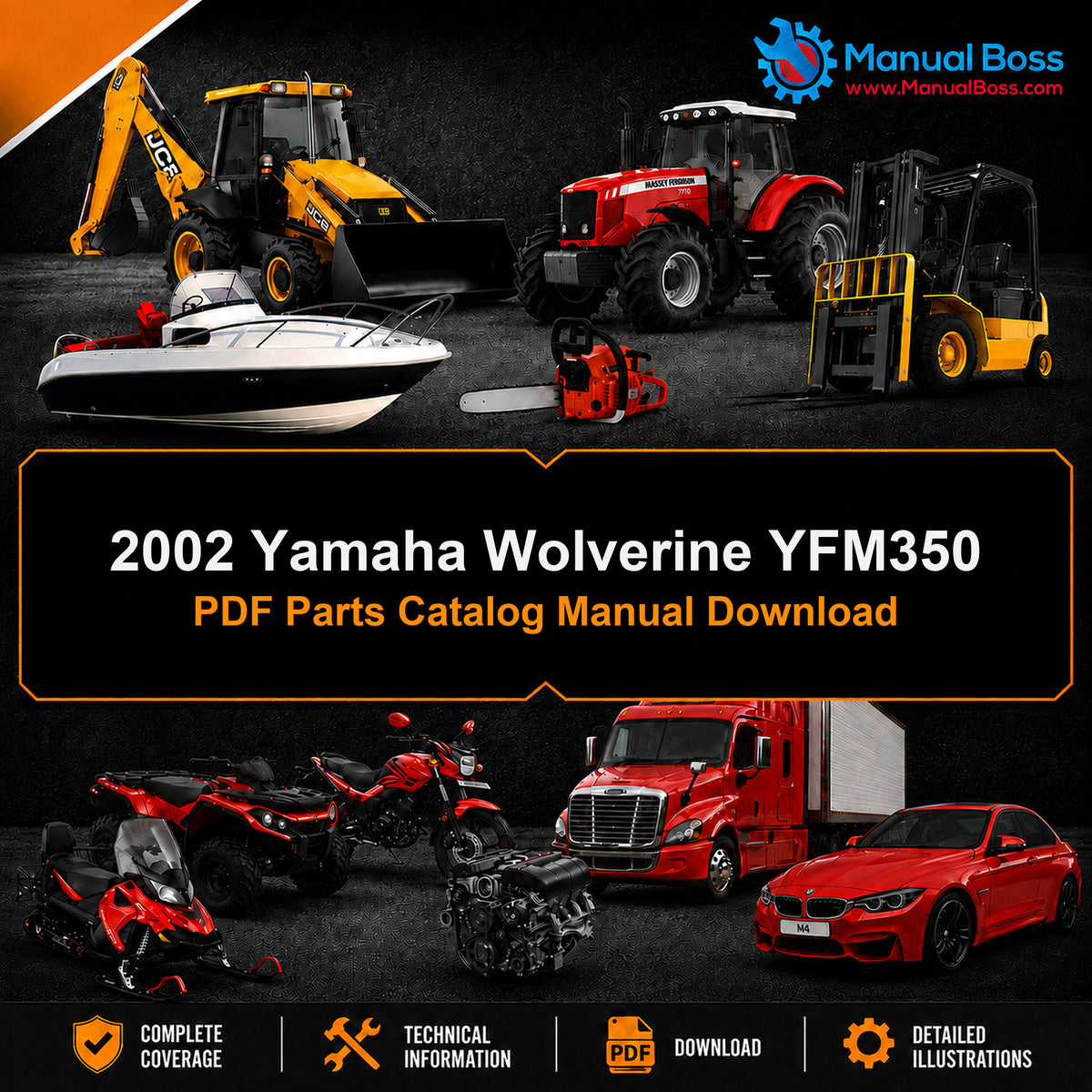 2002 Yamaha Wolverine YFM350 PDF Parts Catalog Manual Download