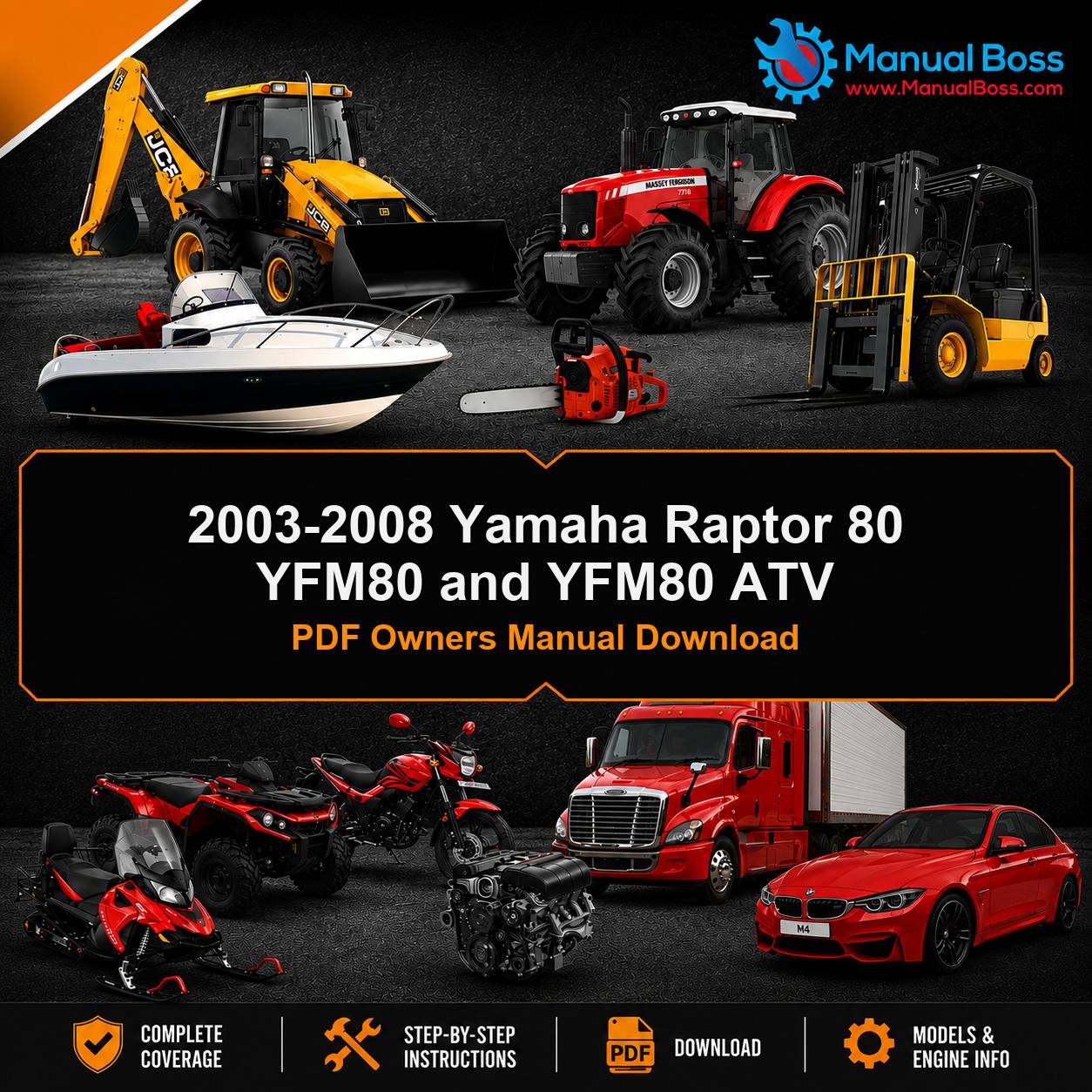 2003-2008 Yamaha Raptor 80 YFM80 and YFM80 ATV PDF Owners Manual Download