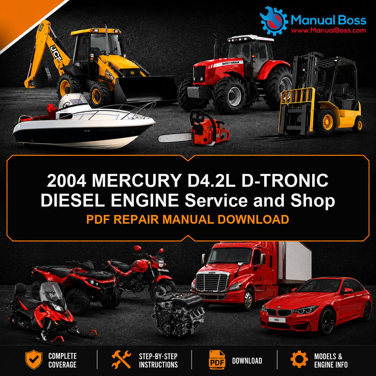 2004 MERCURY D4.2L D-TRONIC DIESEL ENGINE Service and Shop PDF REPAIR MANUAL DOWNLOAD