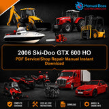 2006 Ski-Doo GTX 600 HO PDF Service/Shop Repair Manual Instant Download
