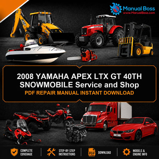 2008 YAMAHA APEX LTX GT 40TH SNOWMOBILE Service and Shop PDF REPAIR MANUAL INSTANT DOWNLOAD