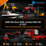 2009 Ski-Doo GSX Limited 600 HO E-TEC PDF Service/Shop Repair Manual Instant Download