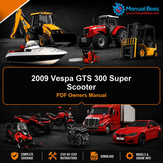 2009 Vespa GTS 300 Super Scooter PDF Owners Manual