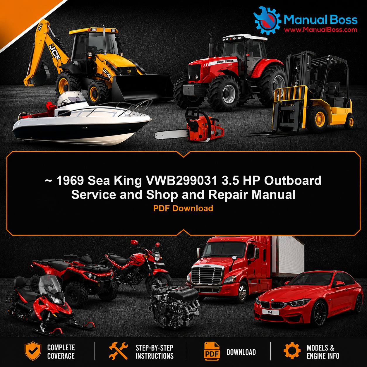 ~ 1969 Sea King VWB299031 3.5 HP Outboard Service and Shop and Repair Manual PDF Download
