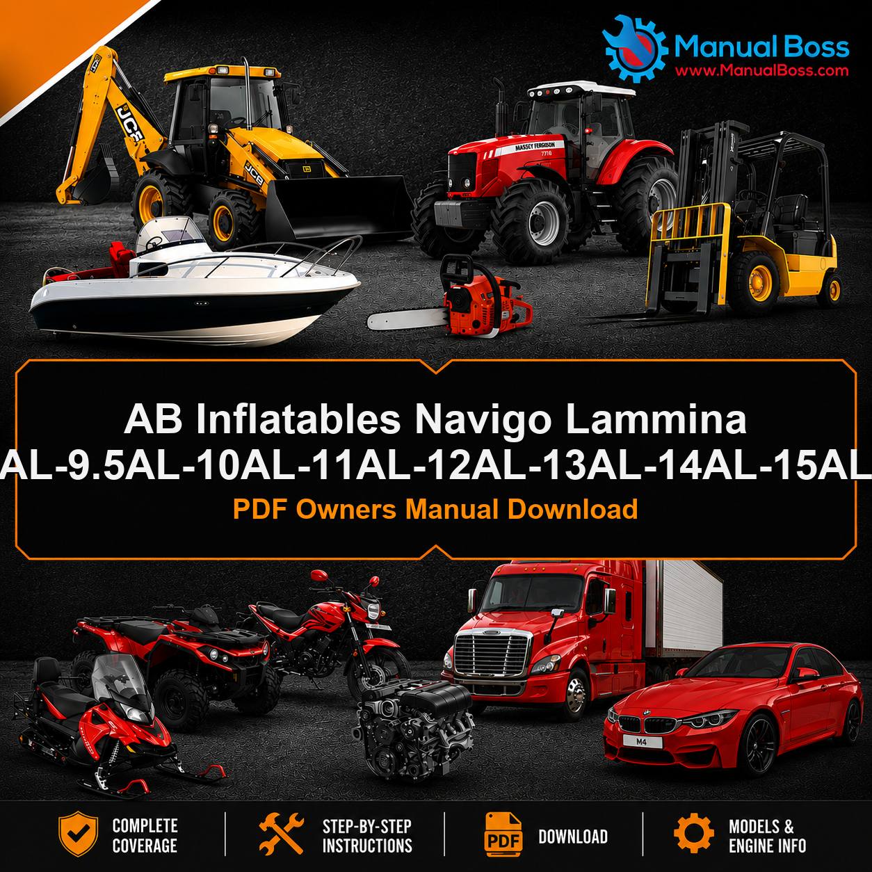 AB Inflatables Navigo Lammina 8AL-9AL-9.5AL-10AL-11AL-12AL-13AL-14AL-15AL-16AL PDF Owners Manual Download