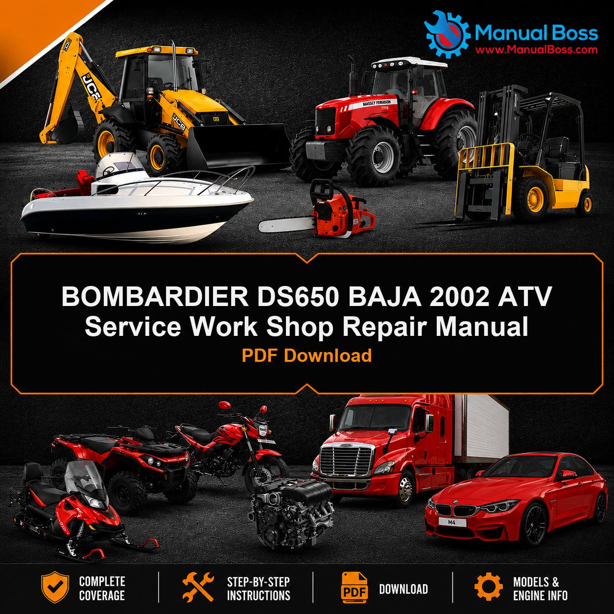 BOMBARDIER DS650 BAJA 2002 ATV Service Work Shop Repair Manual PDF Download