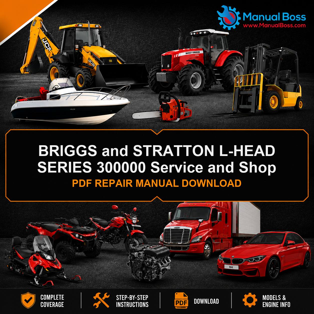 BRIGGS and STRATTON L-HEAD SERIES 300000 Service and Shop PDF REPAIR MANUAL DOWNLOAD