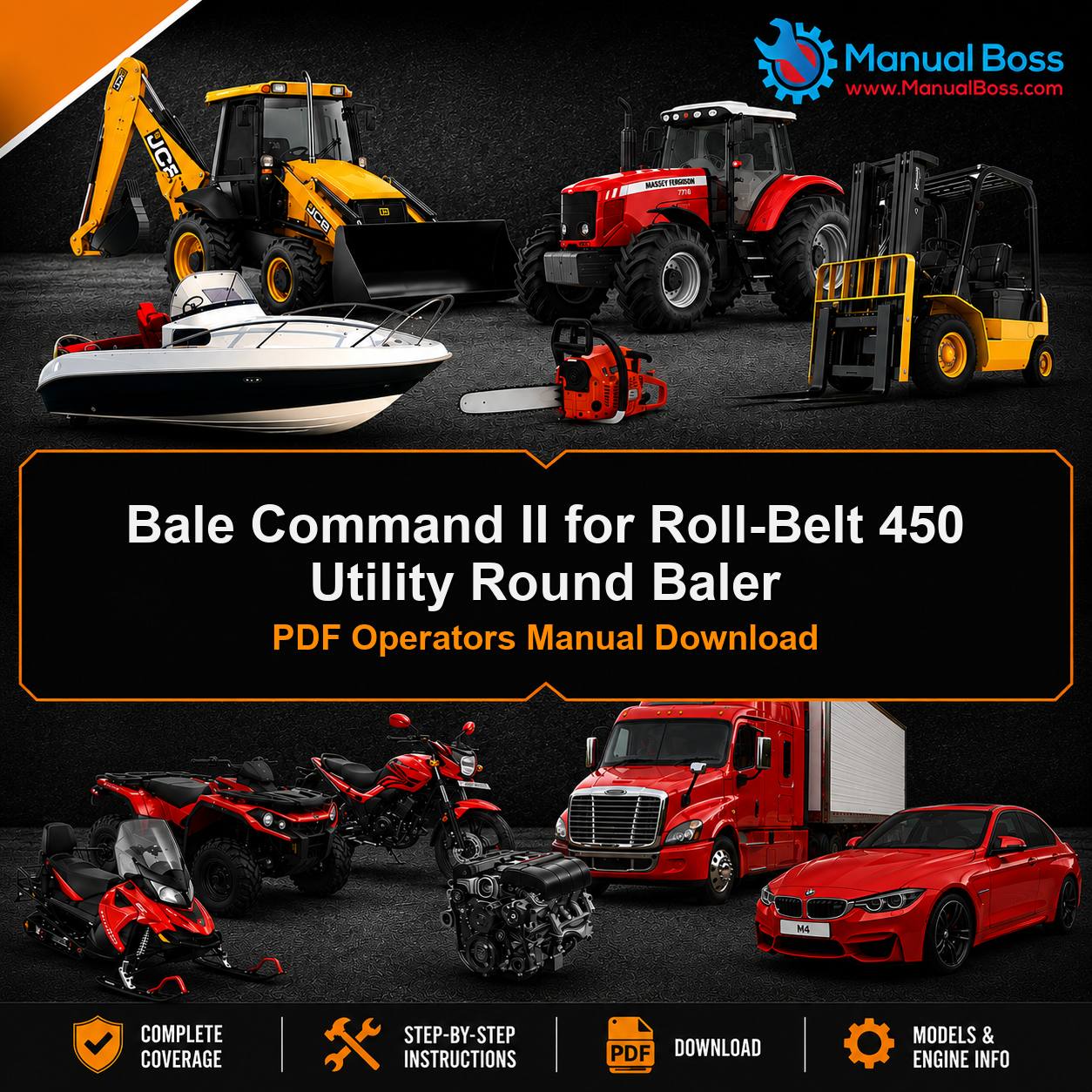 Bale Command II for Roll-Belt 450 Utility Round Baler PDF Operators Manual Download