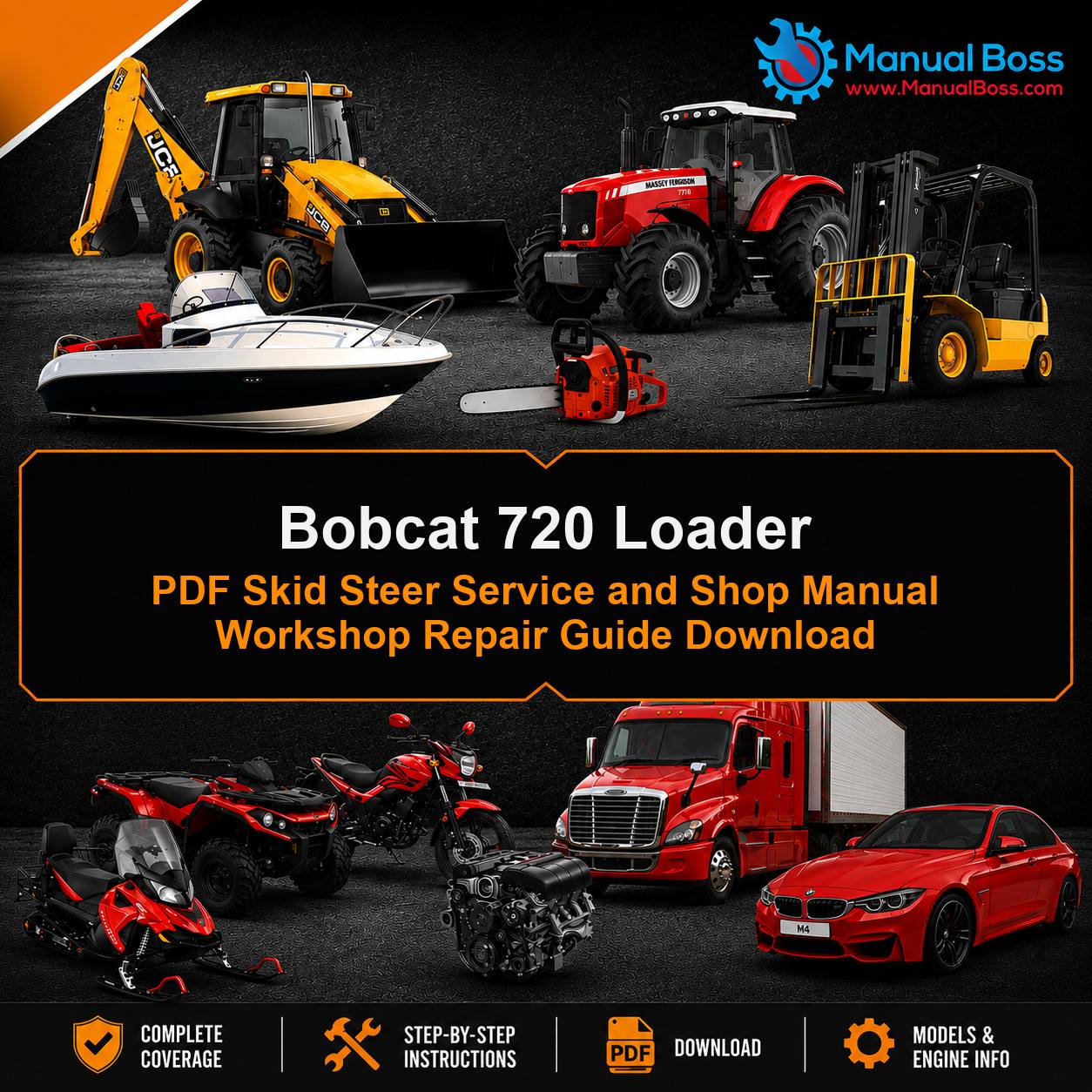 Bobcat 720 Loader PDF Skid Steer Service and Shop Manual Workshop Repair Guide Download