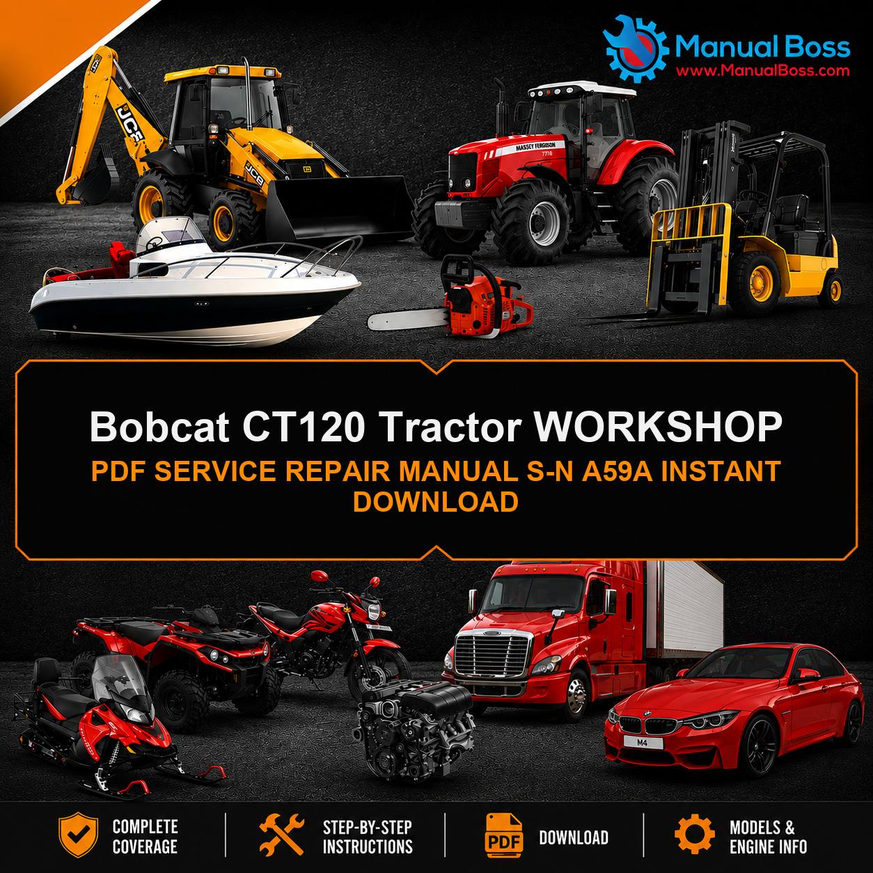 Bobcat CT120 Tractor WORKSHOP PDF SERVICE REPAIR MANUAL S-N A59A INSTANT DOWNLOAD