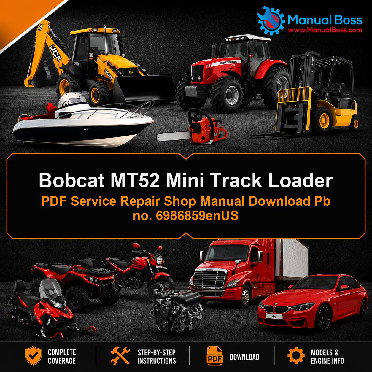 Bobcat MT52 Mini Track Loader PDF Service Repair Shop Manual Download Pb no. 6986859enUS