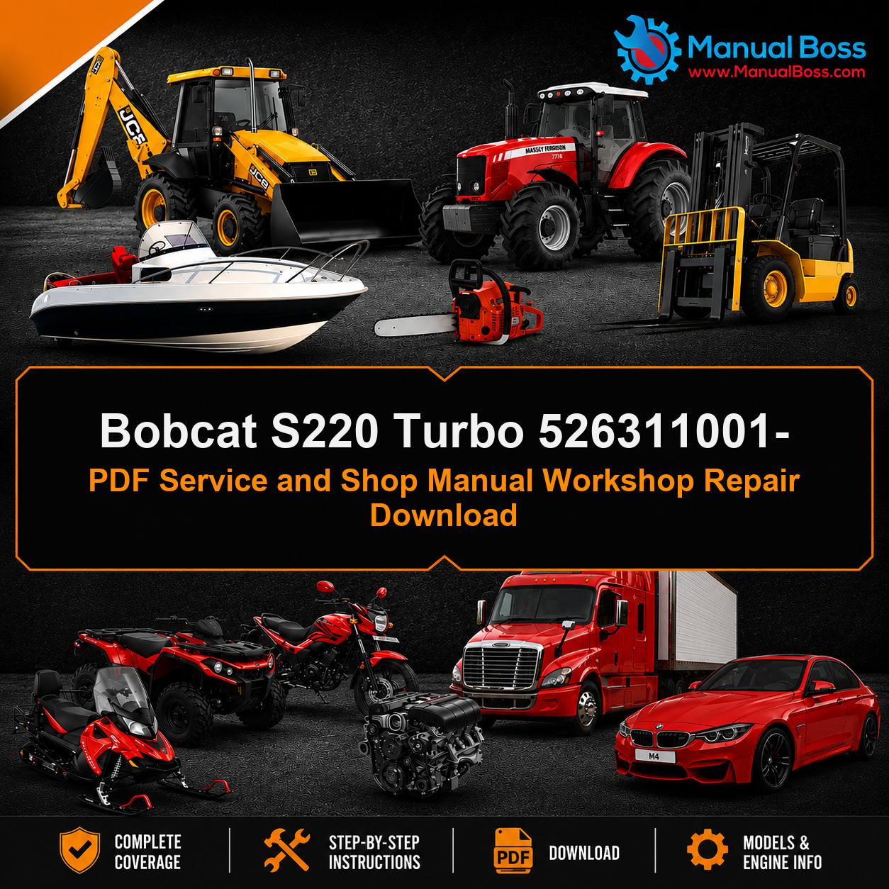 Bobcat S220 Turbo 526311001- PDF Service and Shop Manual Workshop Repair Download