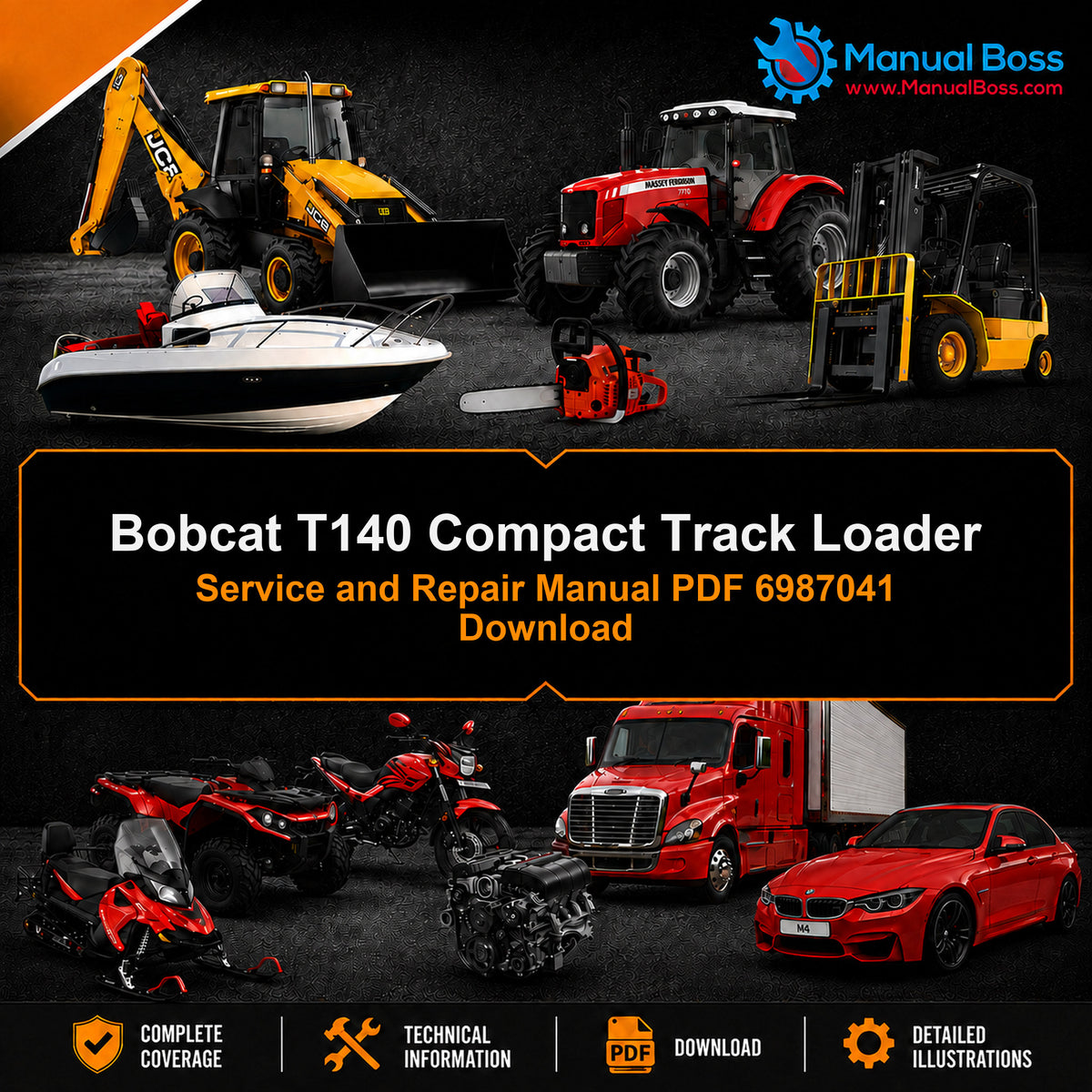 Bobcat T140 Compact Track Loader Service and Repair Manual PDF 6987041 Download