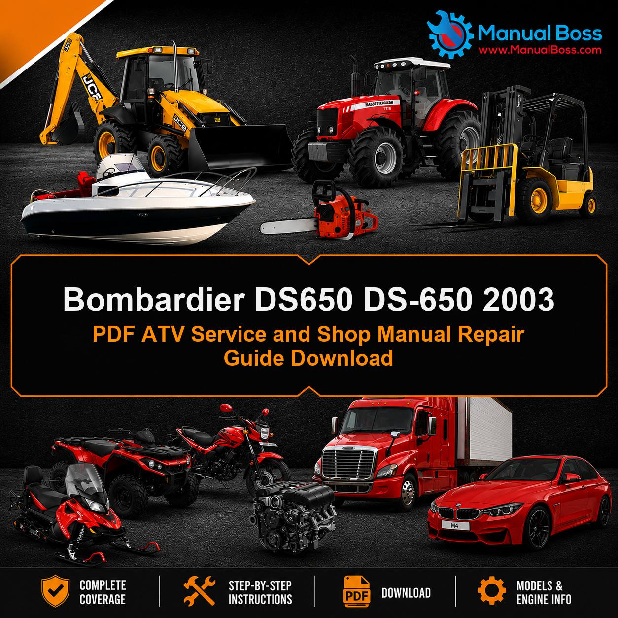 Bombardier DS650 DS-650 2003 PDF ATV Service and Shop Manual Repair Guide Download