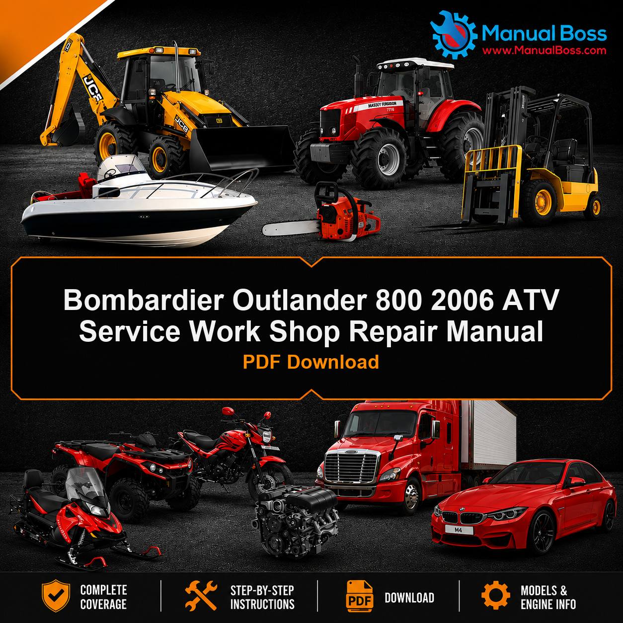 Bombardier Outlander 800 2006 ATV Service Work Shop Repair Manual PDF Download