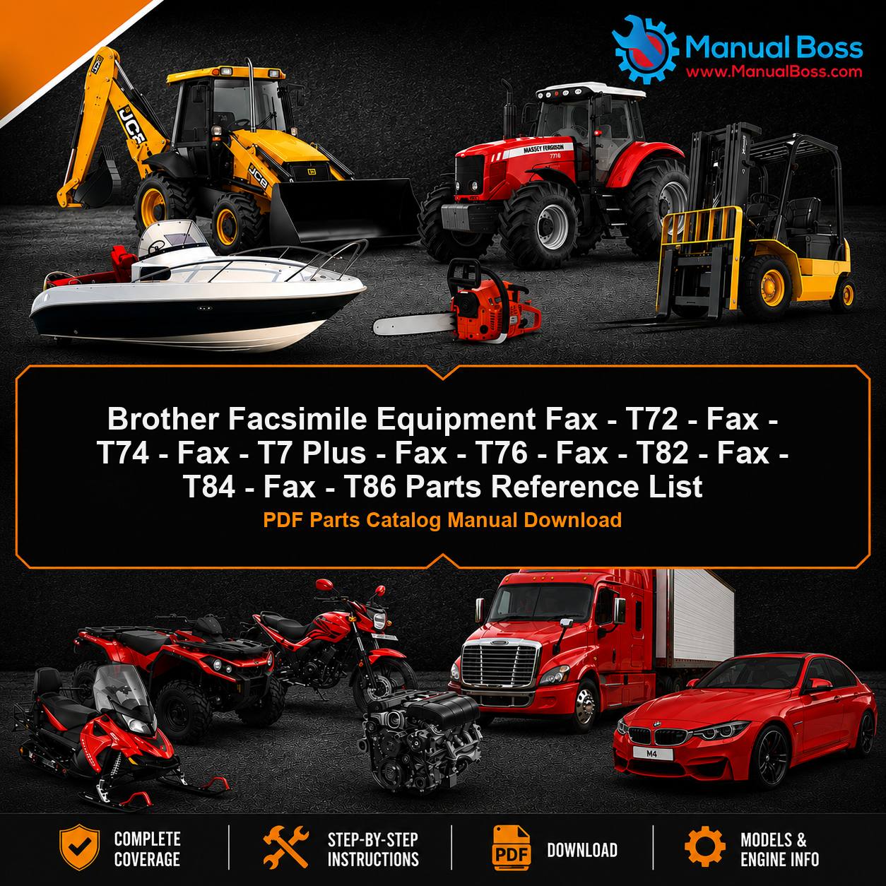 Brother Facsimile Equipment Fax - T72 - Fax - T74 - Fax - T7 Plus - Fax - T76 - Fax - T82 - Fax - T84 - Fax - T86 Parts Reference List PDF Parts Catalog Manual Download
