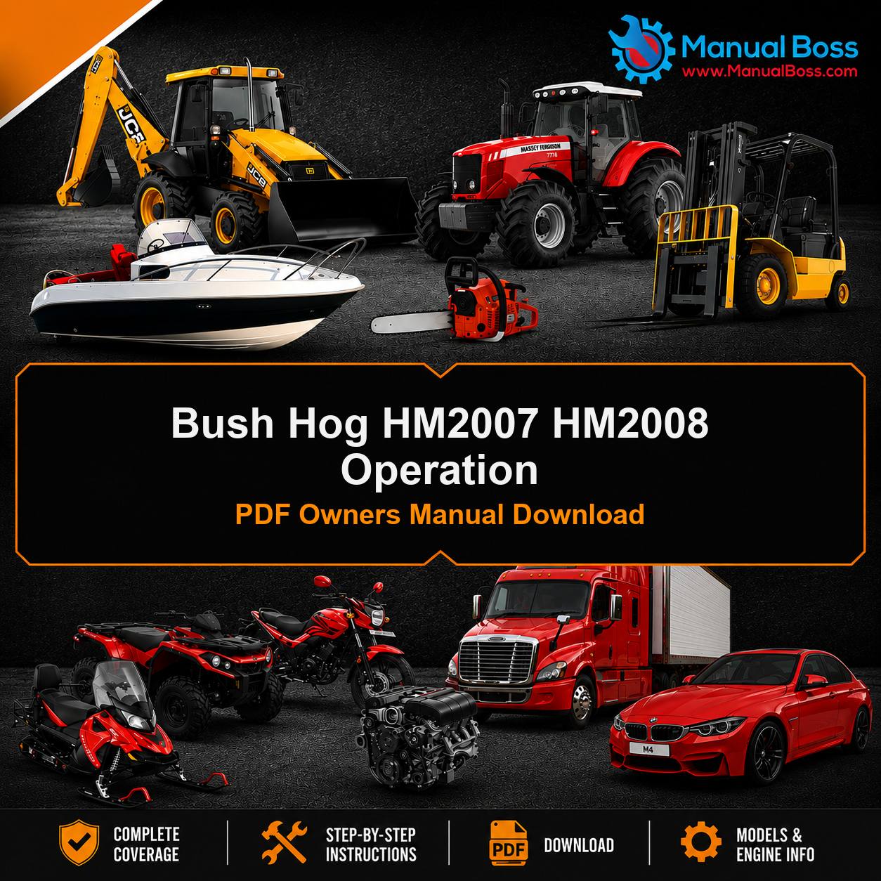 Bush Hog HM2007 HM2008 Operation PDF Owners Manual Download