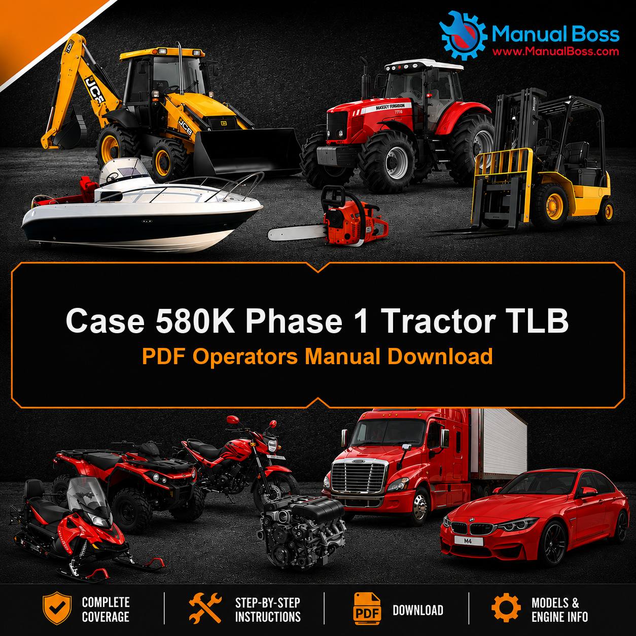 Case 580K Phase 1 Tractor TLB PDF Operators Manual Download