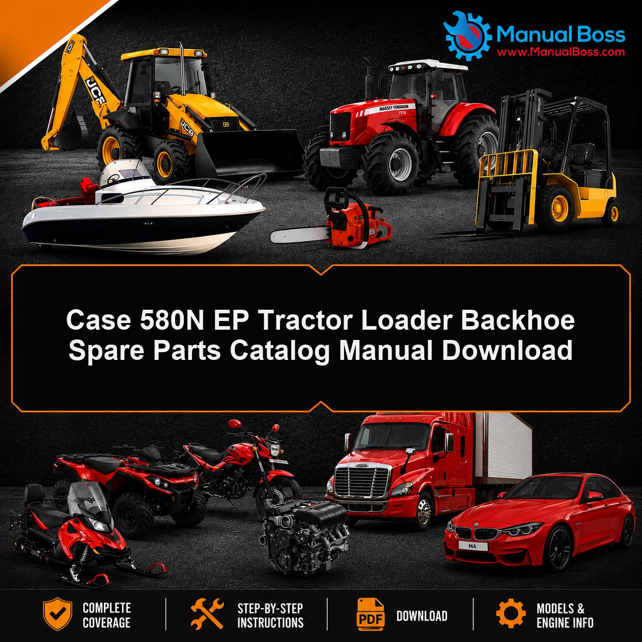 Case 580N EP Tractor Loader Backhoe Spare Parts Catalog Manual Download