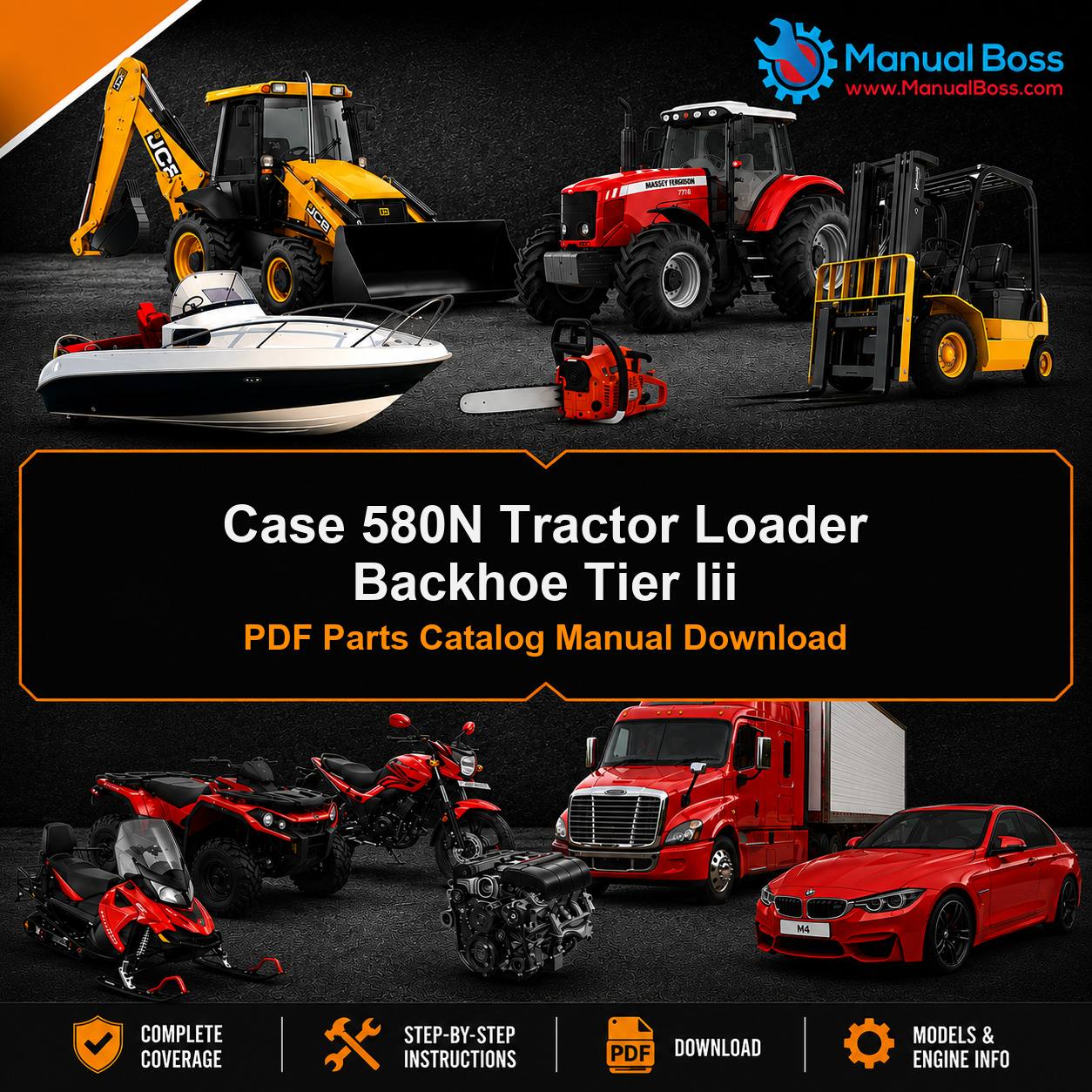 Case 580N Tractor Loader Backhoe Tier Iii PDF Parts Catalog Manual Download