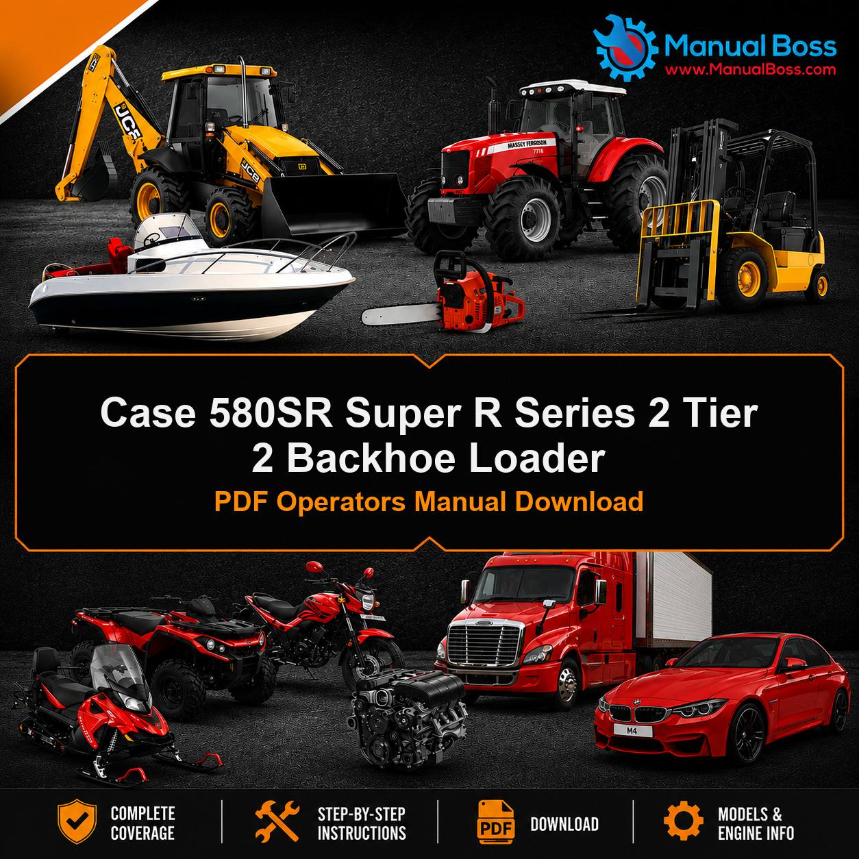 Case 580SR Super R Series 2 Tier 2 Backhoe Loader PDF Operators Manual Download