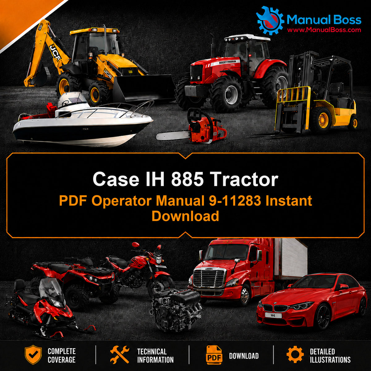 Case IH 885 Tractor PDF Operator Manual 9-11283 Instant Download