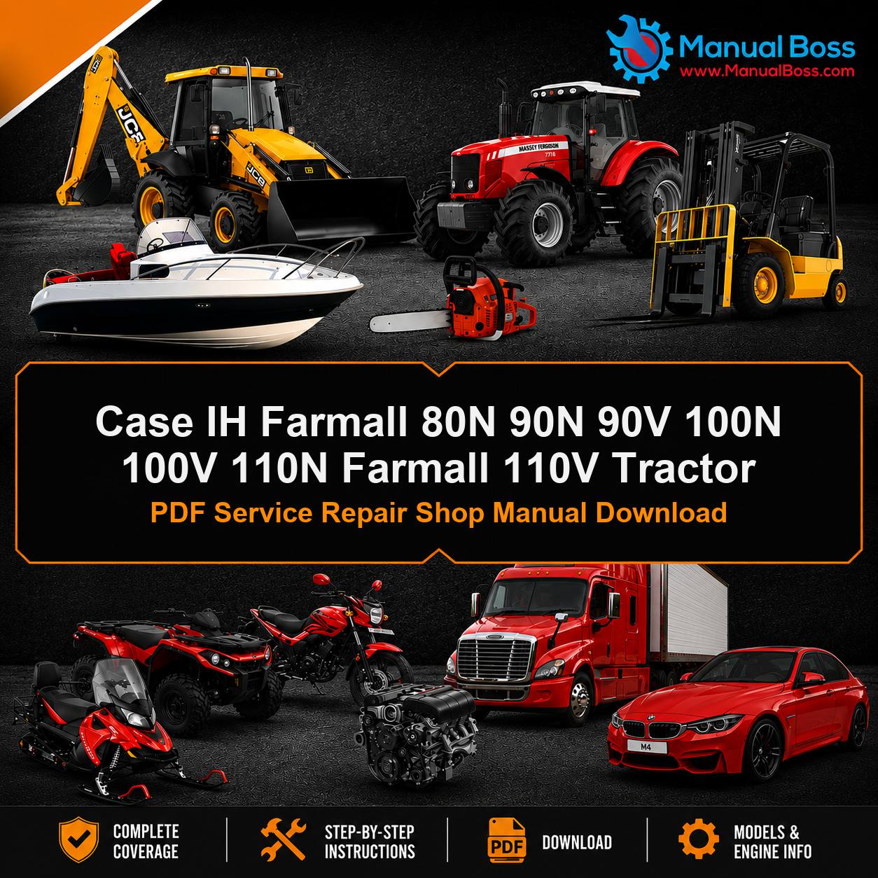 Case IH Farmall 80N 90N 90V 100N 100V 110N Farmall 110V Tractor PDF Service Repair Shop Manual Download
