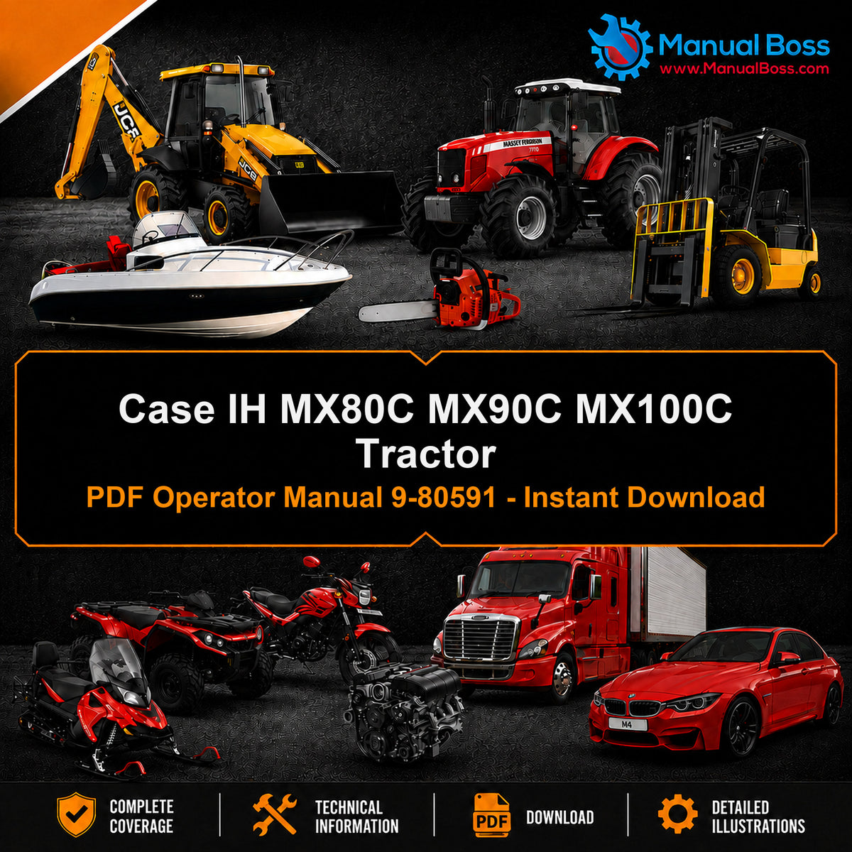 Case IH MX80C MX90C MX100C Tractor PDF Operator Manual 9-80591 - Instant Download